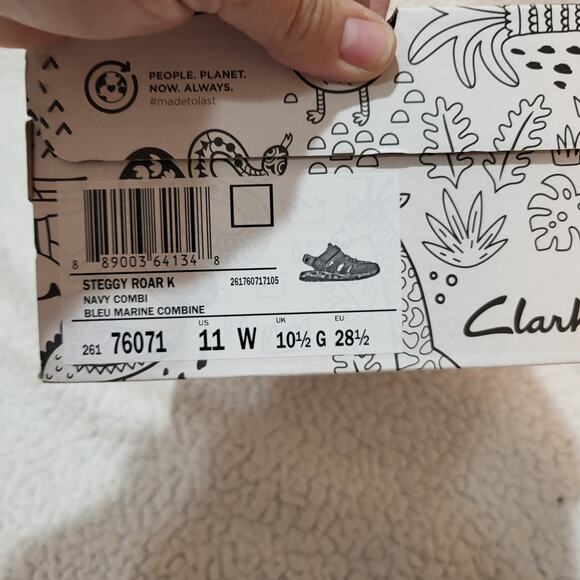 NEW Clarks Steggy Roar Fisherman Sandal, Navy Combi, 11 Wide US Unisex Big_Kid - Picture 7 of 7